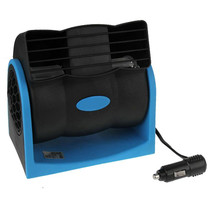 HX-T301 DC 12V 7W 2-Speed Adjustable Silent Blower Car Cooling Air Fan (Black + Blue)