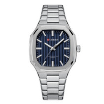 Curren 8458 Business Steel Strap Men Quartz Watch, Color: White Shell Blue