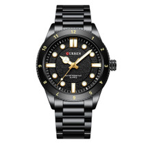 Curren 8450 Business Sports Steel Strap Men Quartz Watch, Color: Black Shell Black