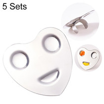 5 Sets Beauty Makeup Stainless Steel Ring Palette Painted Palette Nail Set, Specification: Love Smile