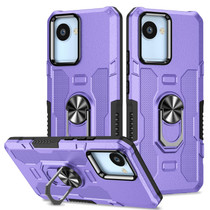 For Realme C30 4G Ring Holder Armor Hybrid Phone Case(Purple)