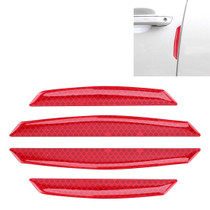 4 PCS Universal Car Door Anti-collision Strip Protection Guards Trims Stickers (Red)