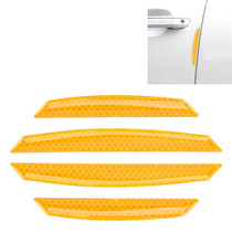 4 PCS Universal Car Door Anti-collision Strip Protection Guards Trims Stickers (Yellow)