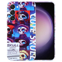 For Samsung Galaxy S23 5G Painted Pattern Precise Hole PC Phone Case(Cute Skull)