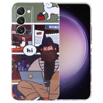 For Samsung Galaxy S23 5G Painted Pattern Precise Hole PC Phone Case(Holiday Uncle)