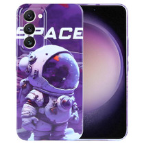 For Samsung Galaxy S23 5G Painted Pattern Precise Hole PC Phone Case(Purple Astronaut)