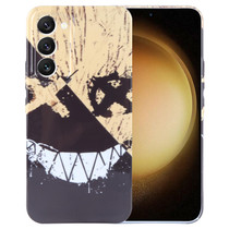 For Samsung Galaxy S23+ 5G Painted Pattern Precise Hole PC Phone Case(Black Yellow Smiling)