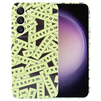 For Samsung Galaxy S23 5G Painted Pattern Precise Hole PC Phone Case(Green Label)