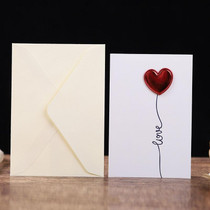 Three-dimensional Heart Valentine Day Greeting Card Blessings Messages Cards with Envelopes, Spec: Balloon