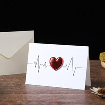 Three-dimensional Heart Valentine Day Greeting Card Blessings Messages Cards with Envelopes, Spec: ECG
