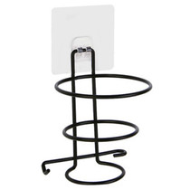 No-Punch Wall Mount Hair Dryer Bracket Bathroom Shelf(Black)