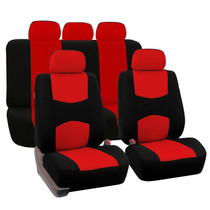 9 in 1 Universal Four Seasons Anti-Slippery Cushion Mat Set for 5 Seat Car, Style:Ordinary (Red)