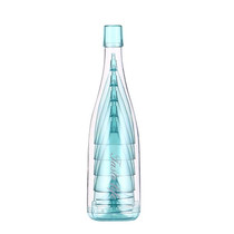 5 Champagne Wine Glasses + Wine Bottle Set Transparent Plastic Cup for Picnics(Transparent Blue)