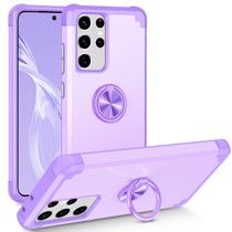 For Samsung Galaxy S21 Ultra 5G L2 Rotating Ring Holder Magnetic Phone Case(Light Purple)