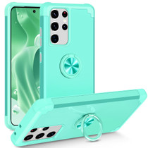 For Samsung Galaxy S21 Ultra 5G L2 Rotating Ring Holder Magnetic Phone Case(Mint Green)