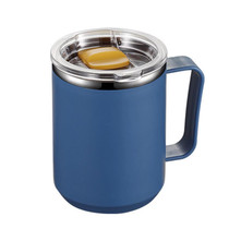 401-500ml 304 Stainless Steel Portable Mug Coffee Cup with Lid Leakproof Thermos Drink Bottle(Blue)