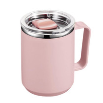 401-500ml 304 Stainless Steel Portable Mug Coffee Cup with Lid Leakproof Thermos Drink Bottle(Pink)