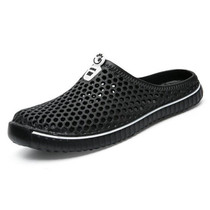 Fashion Breathable Hollow Sandals Couple Beach Sandals, Shoe Size:36(Black)