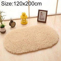 Faux Fur Rug Anti-slip Solid Bath Carpet Kids Room Door Mats Oval  Bedroom Living Room Rugs, Size:120x200cm(Light Camel)