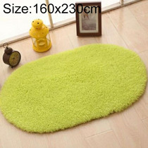 Faux Fur Rug Anti-slip Solid Bath Carpet Kids Room Door Mats Oval  Bedroom Living Room Rugs, Size:160x230cm(Candy Green)