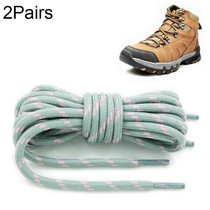 2 Pairs Round High Density Weaving Shoe Laces Outdoor Hiking Slip Rope Sneakers Boot Shoelace, Length:140cm(Light Gray-Pink)