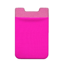 4 PCS Stretch Lycra Mobile Phone Back Sticker Card Holder Phone Back Wallet Bus Bank Card Holder(Rose Red)