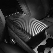 For Tesla Model 3 / Y Car Center Console Armrest Box Carbon Fiber Pattern Protective Cover