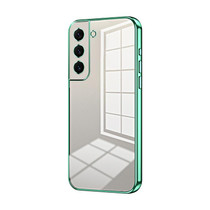 For Samsung Galaxy S22 5G Transparent Plating Fine Hole Phone Case(Green)
