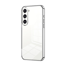 For Samsung Galaxy S23+ 5G Transparent Plating Fine Hole Phone Case(Silver)