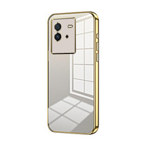 For vivo iQOO Neo6 Transparent Plating Fine Hole Phone Case(Gold)