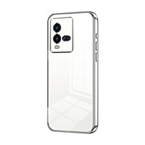 For vivo iQOO 10 Transparent Plating Fine Hole Phone Case(Silver)