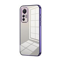 For Xiaomi 12 Lite Transparent Plating Fine Hole Phone Case(Purple)