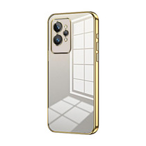 For Realme GT2 Pro Transparent Plating Fine Hole Phone Case(Gold)