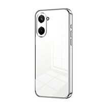 For Realme 10 Pro 5G Transparent Plating Fine Hole Phone Case(Silver)