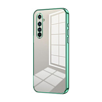 For Realme X50 Pro Transparent Plating Fine Hole Phone Case(Green)
