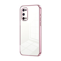 For Realme X7 Pro Transparent Plating Fine Hole Phone Case(Pink)