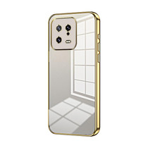 For Xiaomi 13 Transparent Plating Fine Hole Phone Case(Gold)