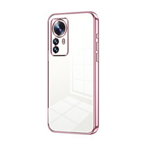 For Xiaomi 12 Pro / 12S Pro Transparent Plating Fine Hole Phone Case(Pink)