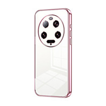 For Xiaomi 13 Ultra Transparent Plating Fine Hole Phone Case(Pink)