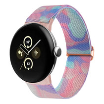 For Google Pixel Watch 2 / Pixel Watch Painted Colorful Nylon Watch Band(Water Fluid)