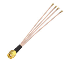 1 In 4 IPX To RPSMAJ RG178 Pigtail WIFI Antenna Extension Cable Jumper(20cm)