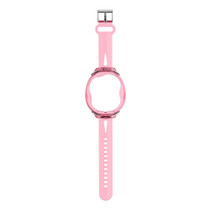 For Tamagotchi UNI (2023) Pet Game Machine Silicone Integrated Watch Strap Protective Case(Transparent Pink)