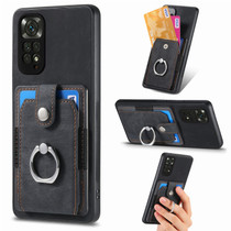 For Xiaomi Redmi Note 11 Retro Skin-feel Ring Card Wallet Phone Case(Black)