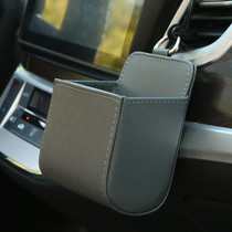 Car Air Outlet Leather Multifunctional Mobile Phone Card Hanging Storage Box, Color: Gray