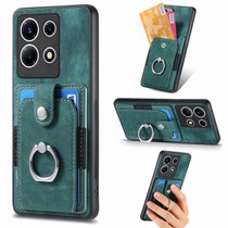 For Infinix Note 30 Retro Skin-feel Ring Card Wallet Phone Case(Green)