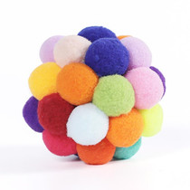 6cm Pet Toys Sound Ball Plush Self-Help Relief Bite Resistant Teething Cats And Dog Toy Balls(Colorful)