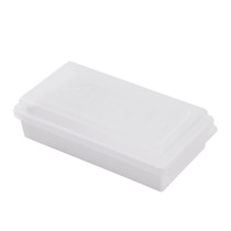 Household Square Butter Cutting Crisper With Lid Kitchen Cheese Storage Box(White)