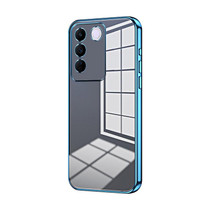 For vivo S16e / V27e Transparent Plating Fine Hole Phone Case(Blue)
