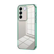 For vivo S16e / V27e Transparent Plating Fine Hole Phone Case(Green)