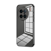 For vivo X90 Pro+ Transparent Plating Fine Hole Phone Case(Black)